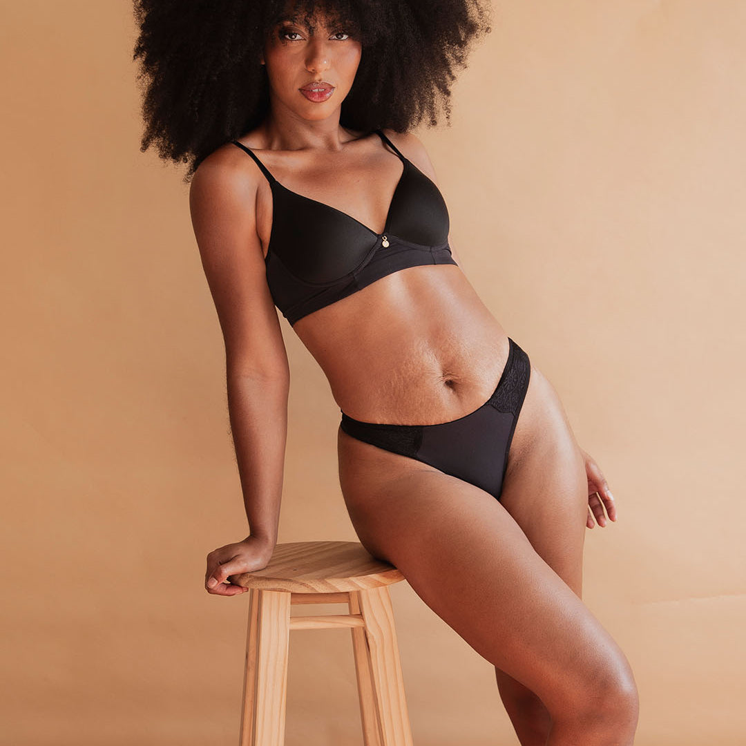 Calcinha Tanga Fio Preto